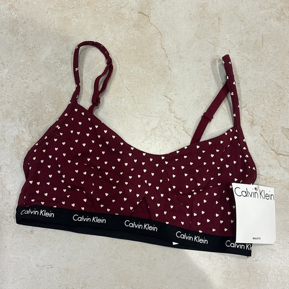 NWT Calvin Klein Keyhole Bralette with Hearts - Picture 3 of 6